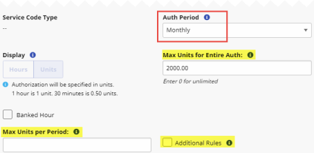 Max Units per Period, Entire Authorization, and Additional Rules